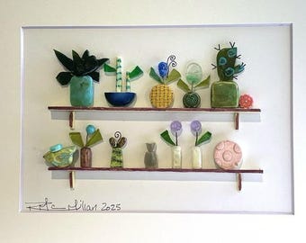 Arte 3D / Selva Doméstica / Decoración de Pared / Enmarcado con paspartú de 8x10 pulgadas