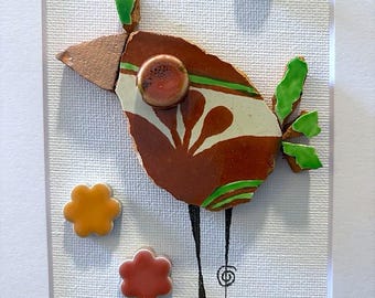 3D / Reyezuelo de flores silvestres (5x7 con paspartú y soporte de caballete)