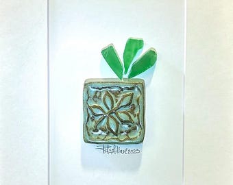 Arte 3D / Susurros de una suculenta costera (8x10 con paspartú)