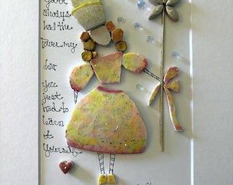 Arte inspirador del Mago de Oz – Frase de Glinda – Técnica mixta (8x10 con paspartú)