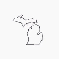 Michigan State Map Svg Png Jpg Eps Vector Graphic Clip Art Michigan ...