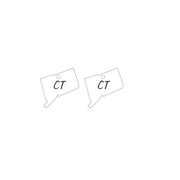 Connecticut SVG Connecticut State Earring svg Connecticut Earring Outline SVG Outline of the State of Conn. Svg includes svg/png/dxf files