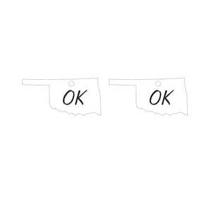 Oklahoma SVG Oklahoma State Earring svg Oklahoma Earring Outline SVG Outline of the State of Oklahoma Svg includes svg/png/dxf files