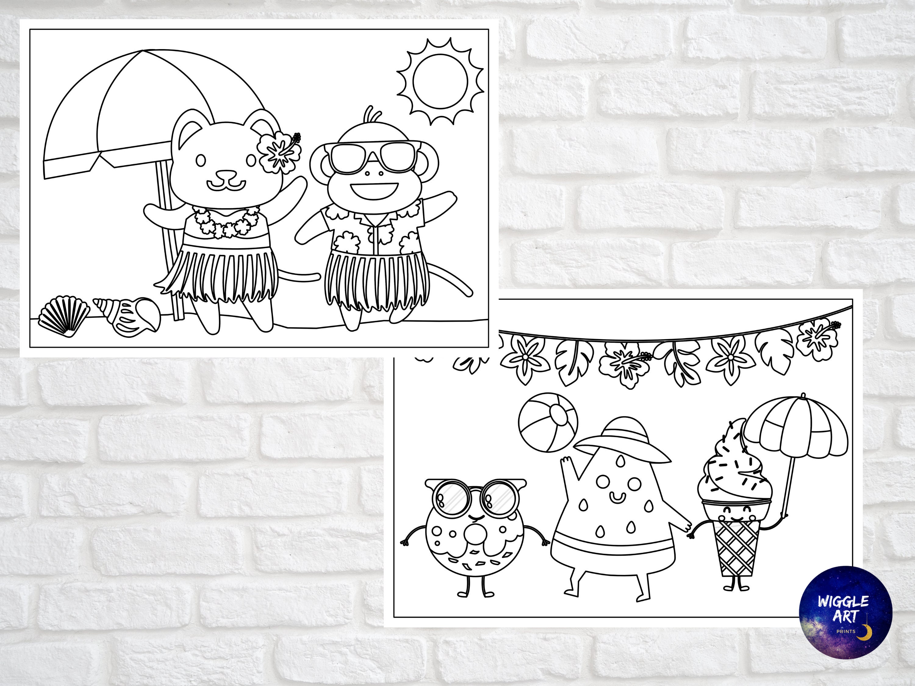 Summer Coloring Pages Pack Instant Download Summer Printables for Kids