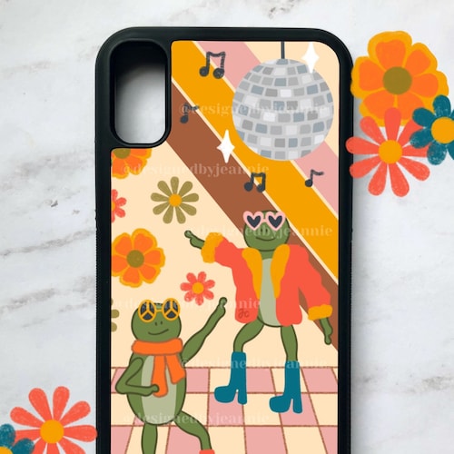 Frog Disco Phone Case Retro 1970s 70s Fashion Froggy Art Etsy