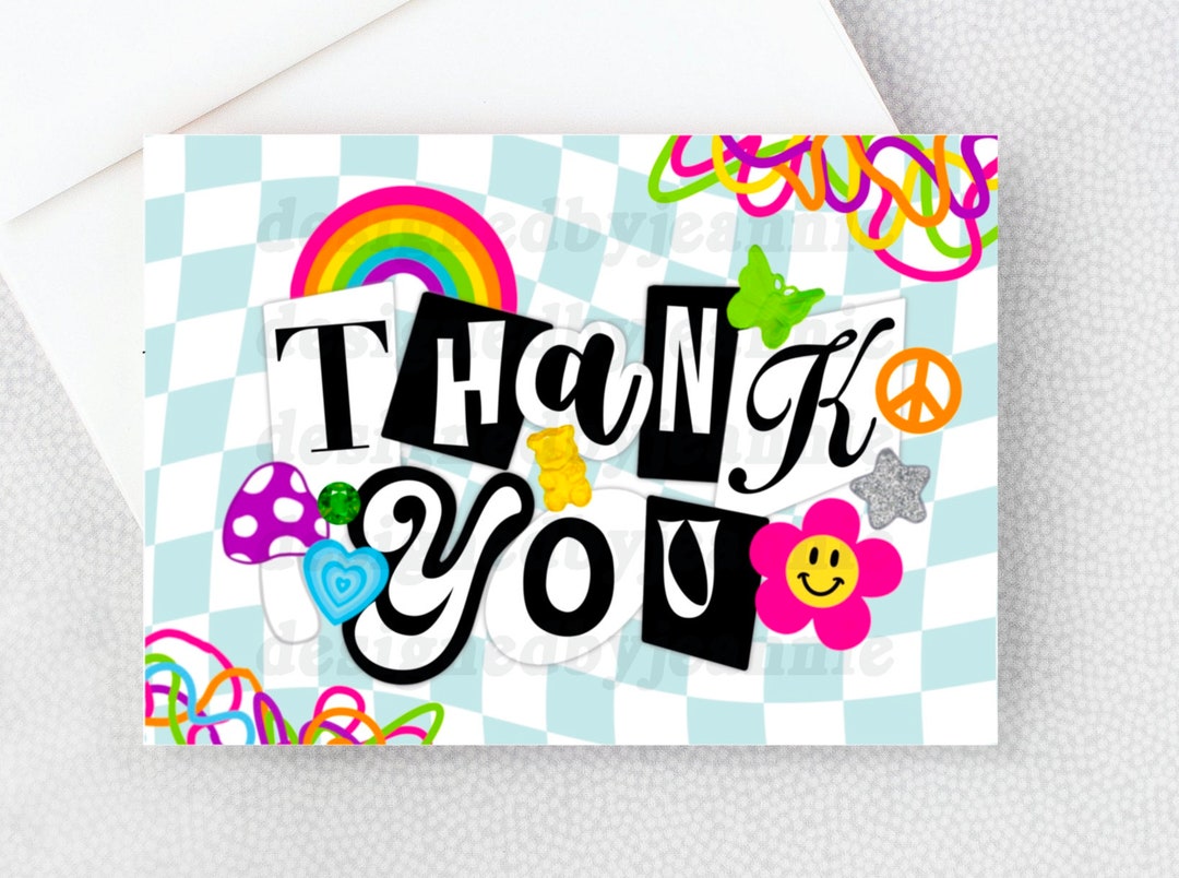 Printable Indie Aesthetic Thank You Card Packaging Supplies Etsy