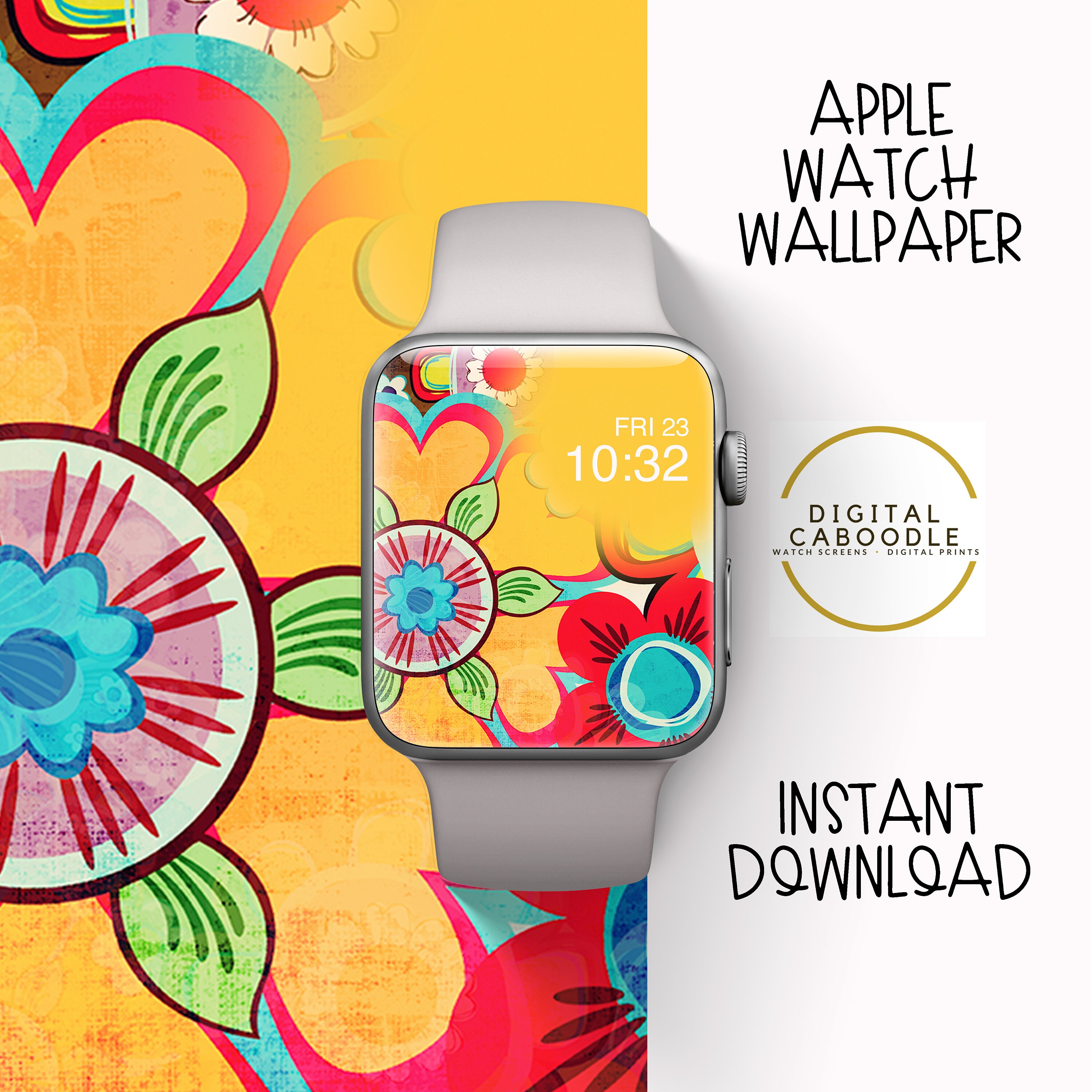 Apple Watch Wallpaper Apple Watch Background Yellow Abstract | Etsy