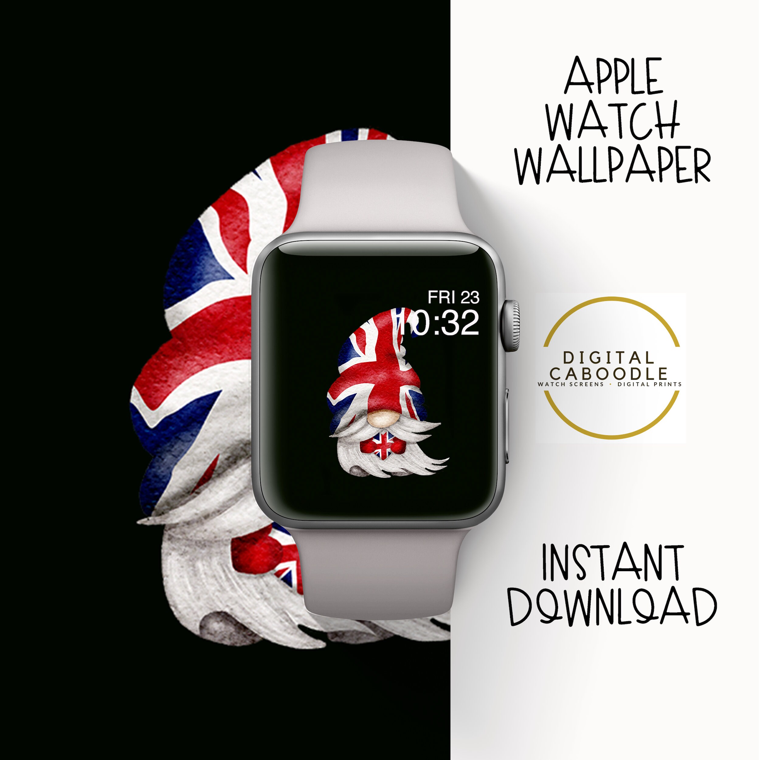Apple Watch Wallpaper Union Jack Patriotic British Gnome Etsy