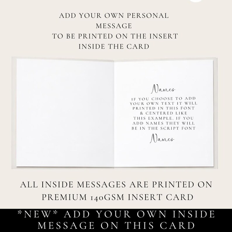 The image is a blank card with instructions for adding personal messages.