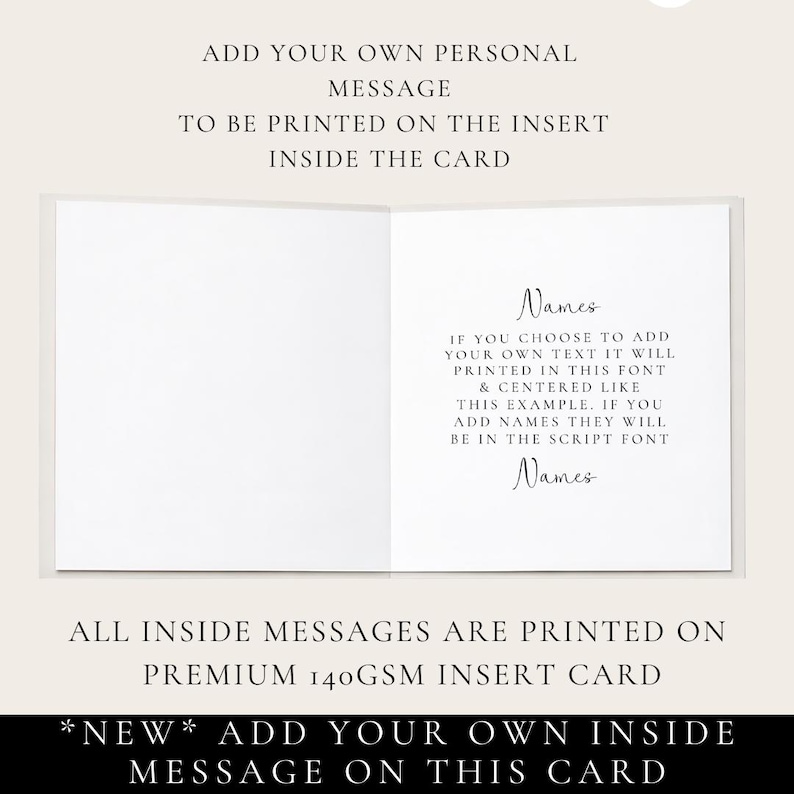 The image is a blank card with instructions for adding personal messages.