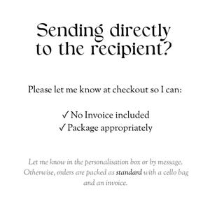 text that appears to be a message or instructions related to sending a package directly to the recipient. It includes information about the recipient's preferred method of receiving the package and instructions for packing the order.
