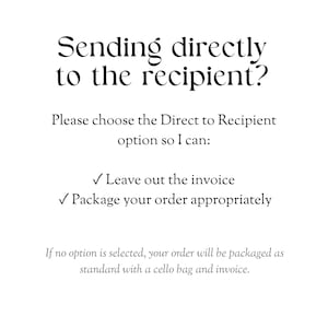 a message asking the recipient to choose the Direct to Recipient option, and it provides instructions on how to proceed with the order.