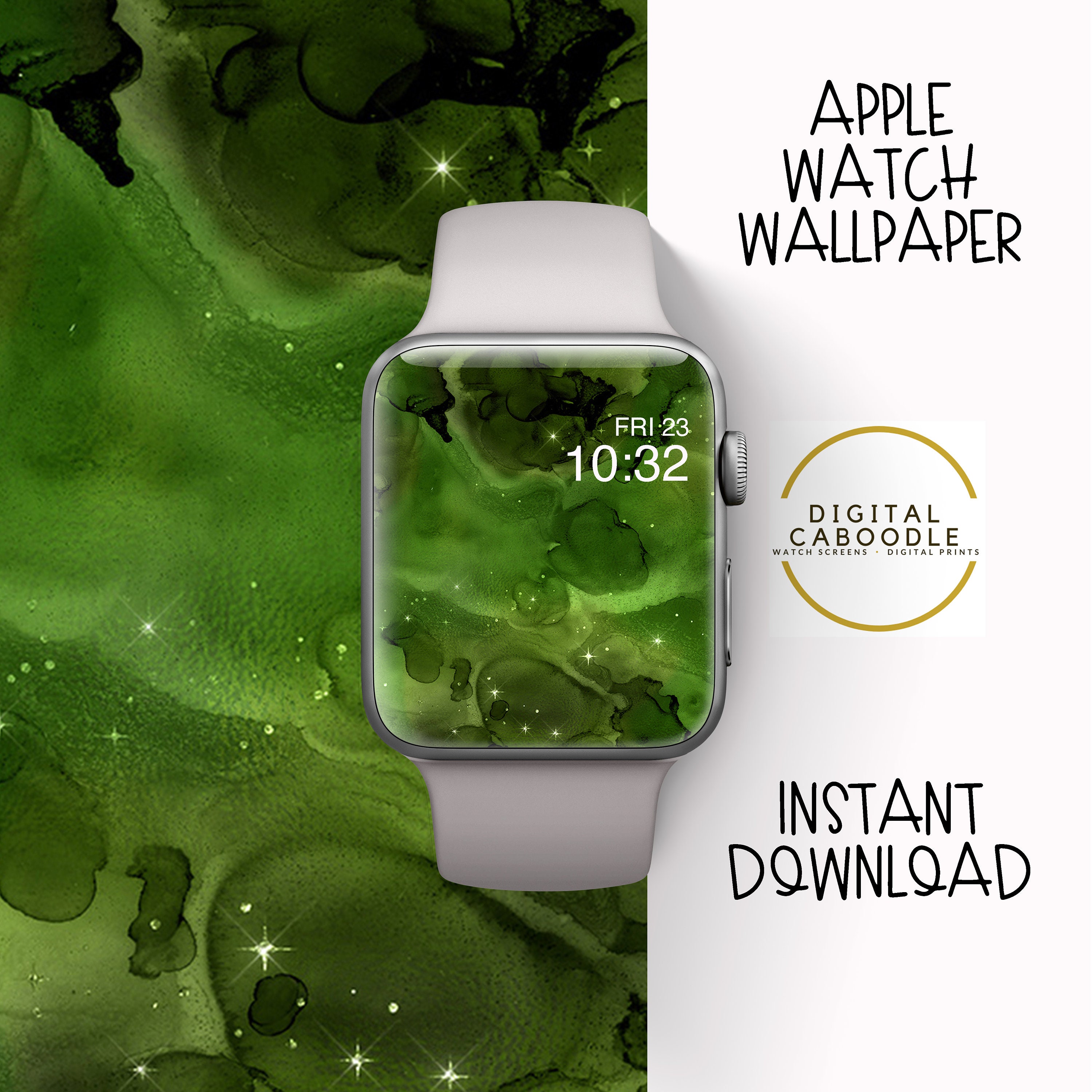 Apple Watch Wallpaper Green apple watch background Watch | Etsy