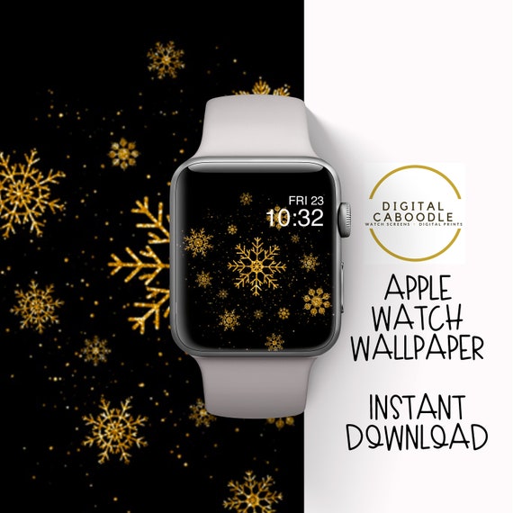 Apple watch achtergrond Gouden Sneeuwvlokken Apple Watch | Etsy België