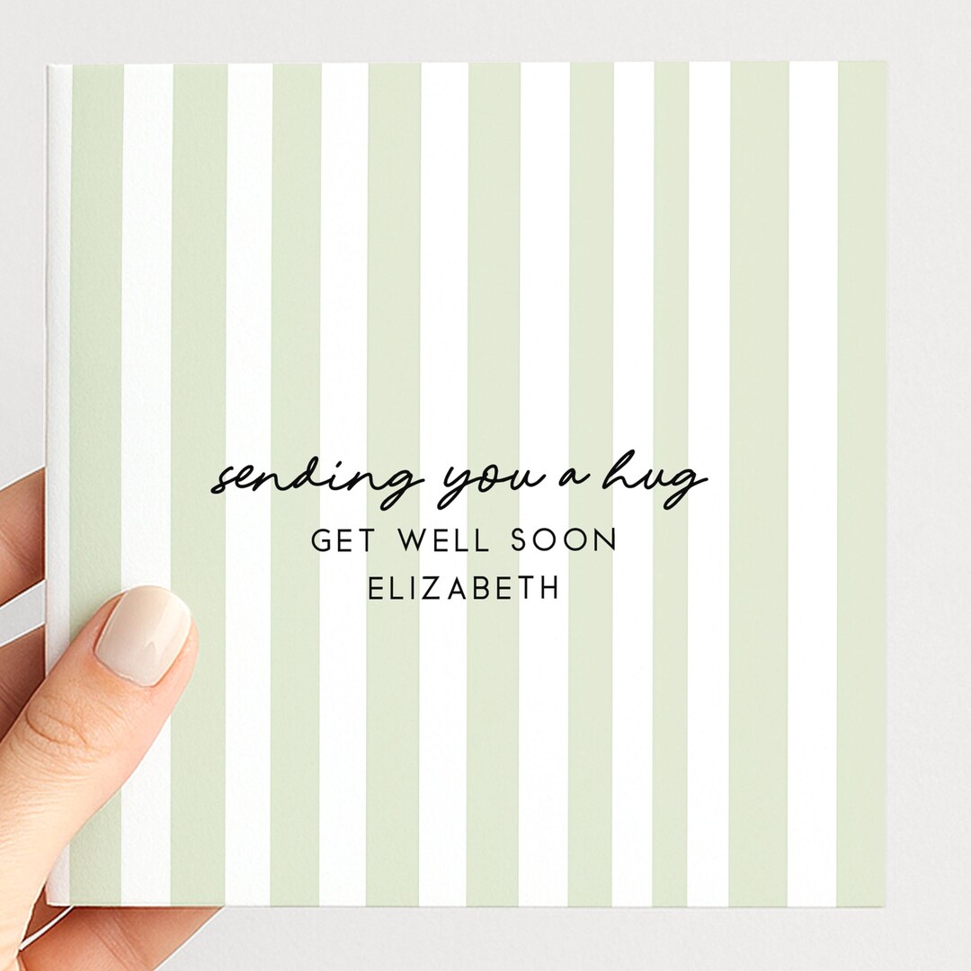 Get Well Soon Card Personalised, Thinking of You Card, Custom Name ...