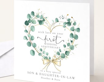1st Wedding Anniversary Card Son and Daughter in Law Anniversary Card ...