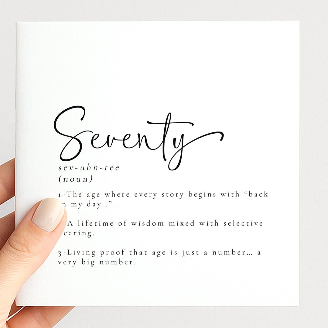 70th Birthday Card, Seventy Dictionary Card, Funny 70 Card, Turning 70 ...