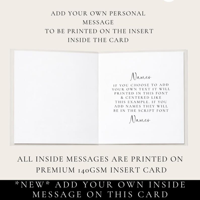 The image is a blank card with instructions for adding personal messages.