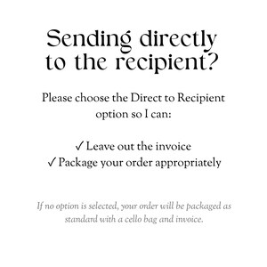 a message asking the recipient to choose the Direct to Recipient option, and it provides instructions on how to proceed with the order.
