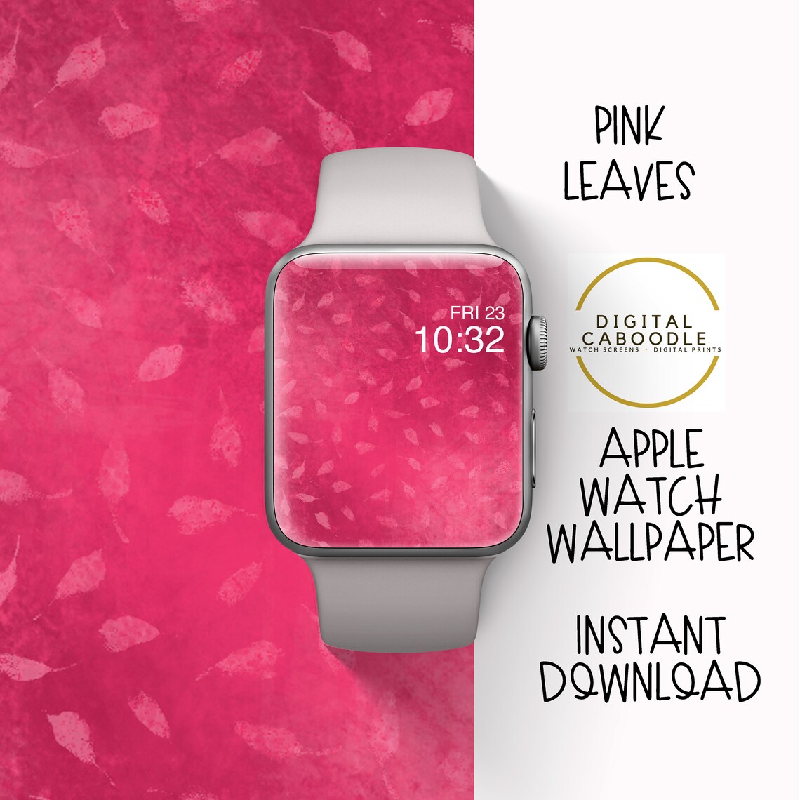 Apple Watch Wallpaper Pink Leaves watch background apple watch | Etsy