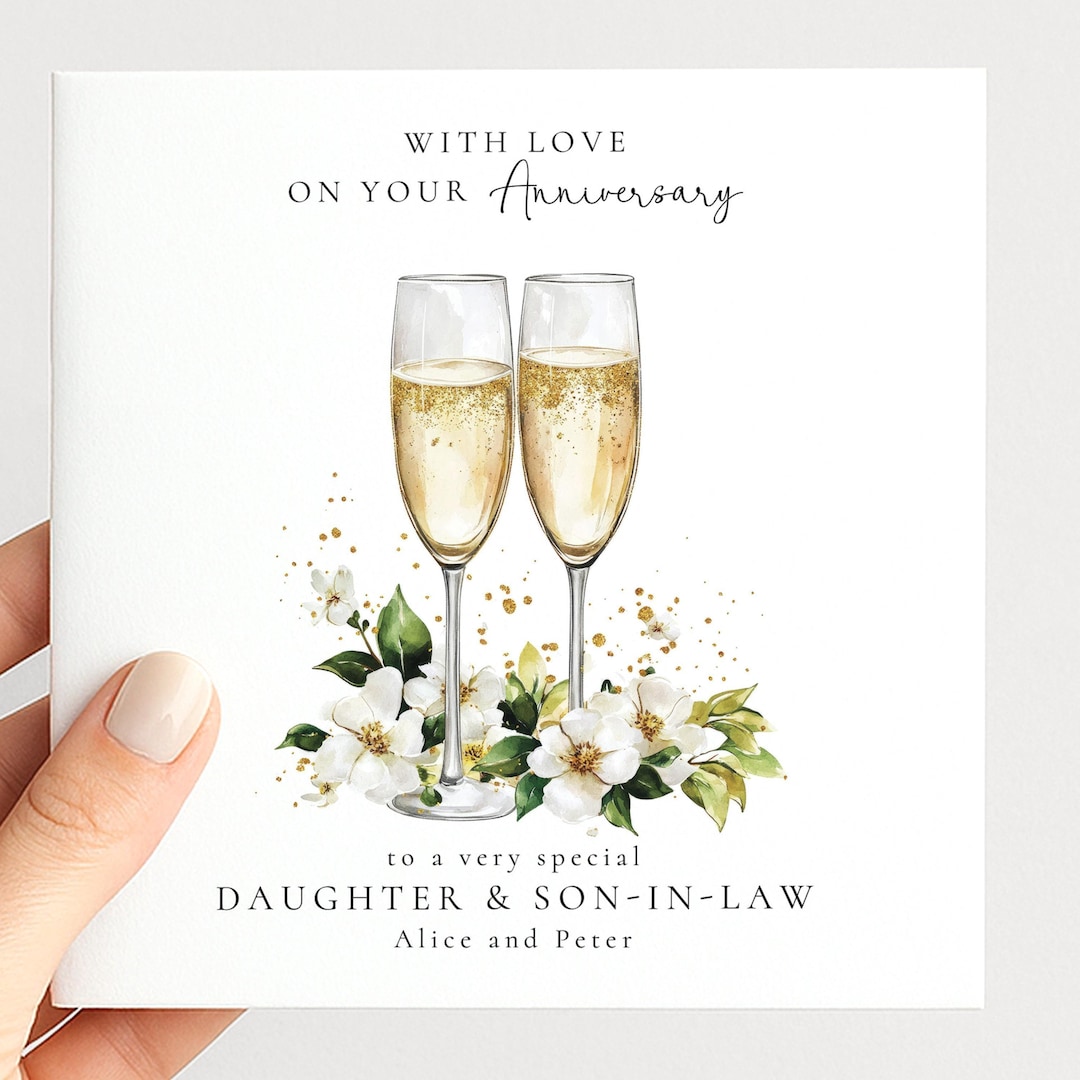 Anniversary Card for Daughter and Son in Law, Personalised Family ...