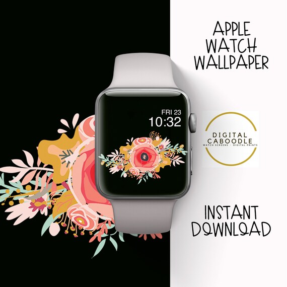 Apple Watch Wallpaper Floral Apple Watch Background Flower Etsy