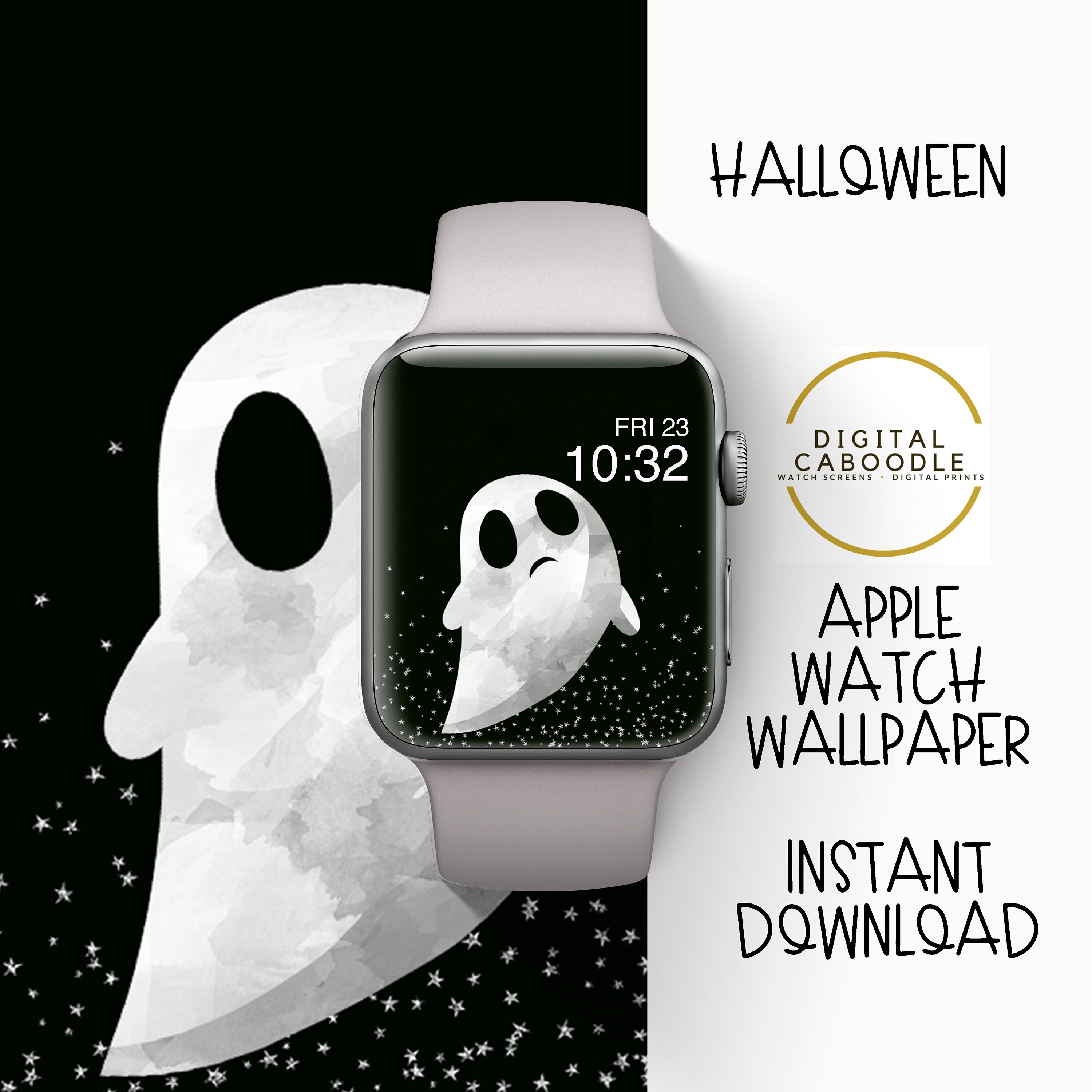 Halloween Apple Watch Wallpaper Cute Ghost Halloween Etsy