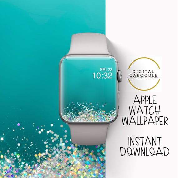 Apple Watch Wallpaper Green Glitter Apple Watch Background Etsy