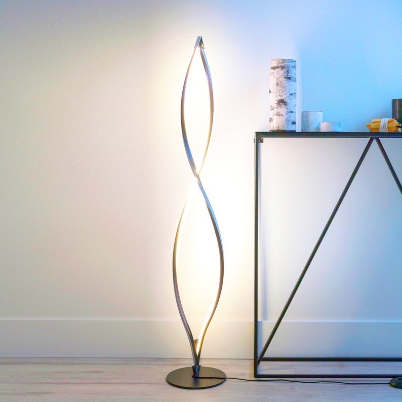 Brightech Twist Modern LED Spiral Floor Lamp for Living Room Etsy