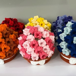 Crochet Flower Coasters - Flower Pot Coasters, Handmade coasters, Crochet Flowers, Crochet Coasters, Handmade Gift, Floral Decoration