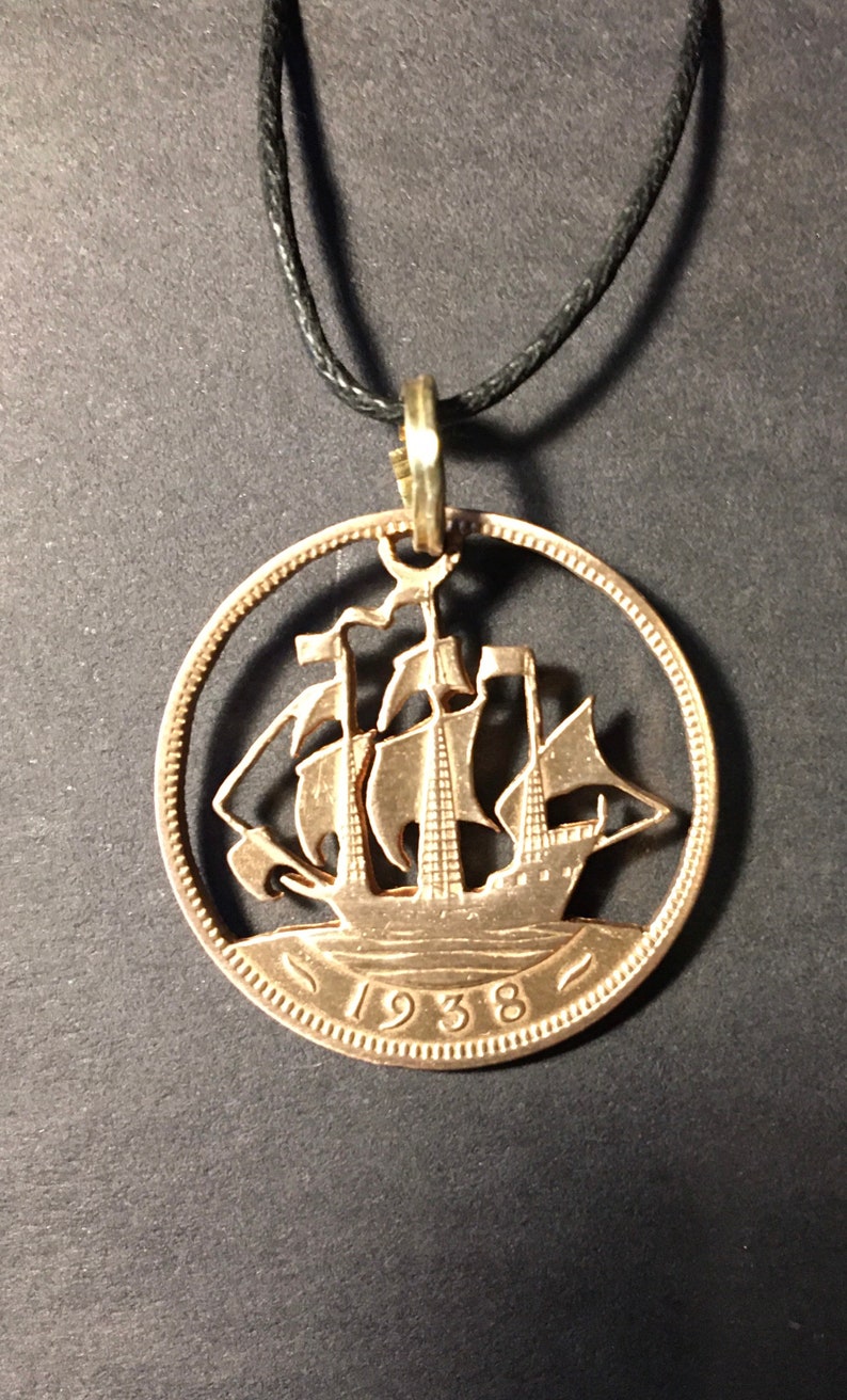 Half penny coin pendant