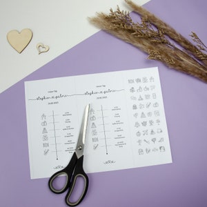 Plantilla personalizable rutina diaria de boda | Línea de tiempo | Calendario de bodas | Archivo digital | Horario | Amar