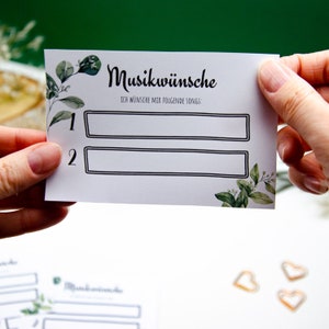 Cartes de vœux musicales pour le mariage Verdure | Modèle de souhaits musicaux numérique | jeu de mariage | Demande de chanson de cartes DJ d'anniversaire de fête