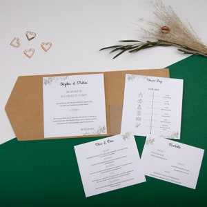 invito di nozze digitale | Modello personalizzabile Pocketfolds quadrato | Verde