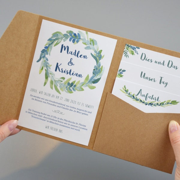 Set tascabile di carta kraft con buste abbinate per il tuo invito a nozze! Set da 50 buste incluse