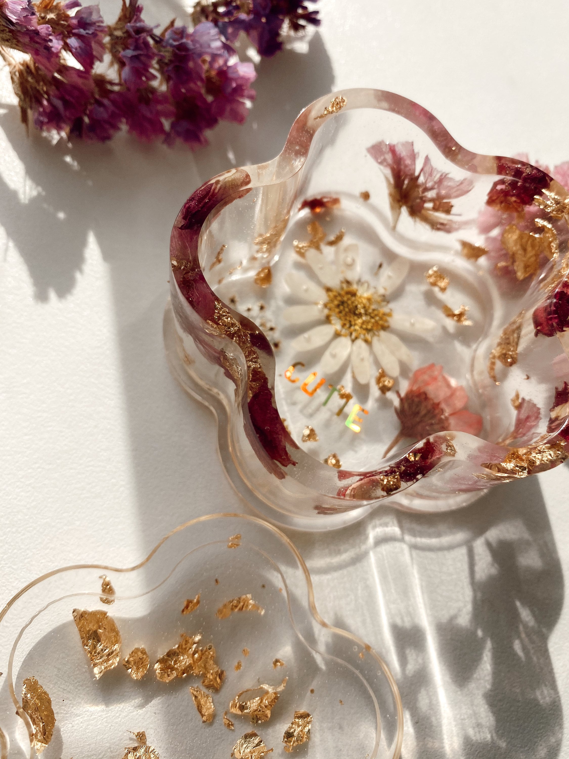 Hand made Resin jewelry box / trinket box with real dried Etsy