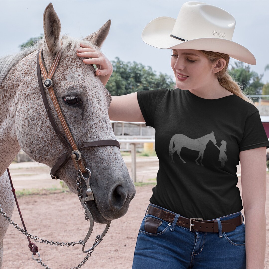 Horse With Little Girl Horse Shirt Unisex Graphic T Shirt Etsy