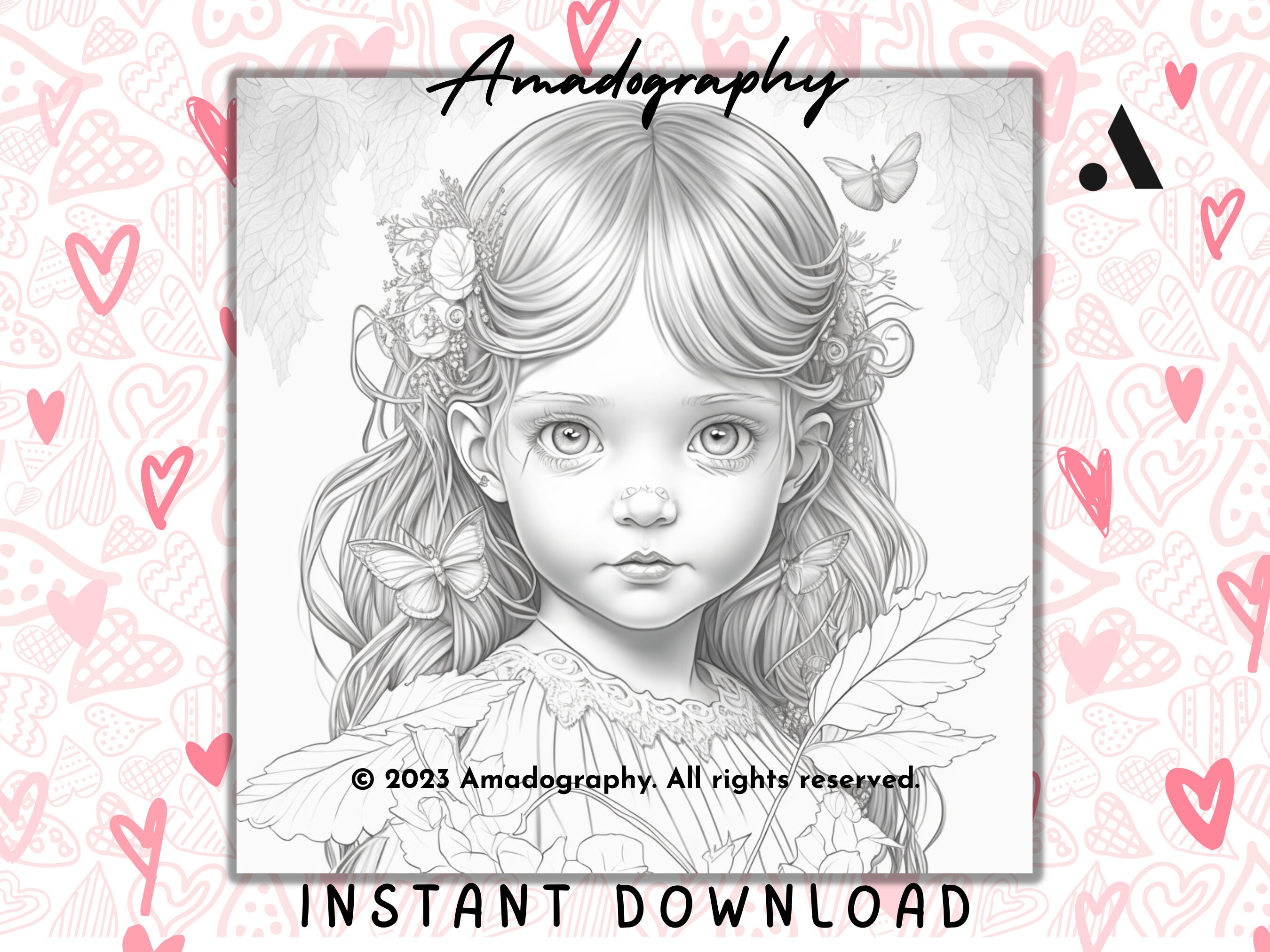 Princess Girls Coloring Page Printable Adult Coloring - Etsy Australia