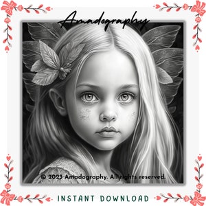 Cute Realistic Girl Art Coloring Page Printable Adult Coloring Pages ...