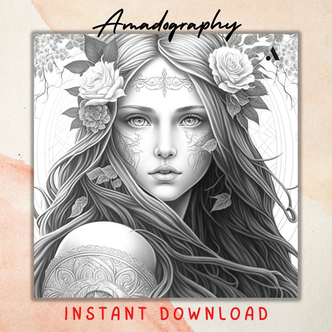 Queen Girls • Coloring Page • Printable Adult Coloring Pages Book ...