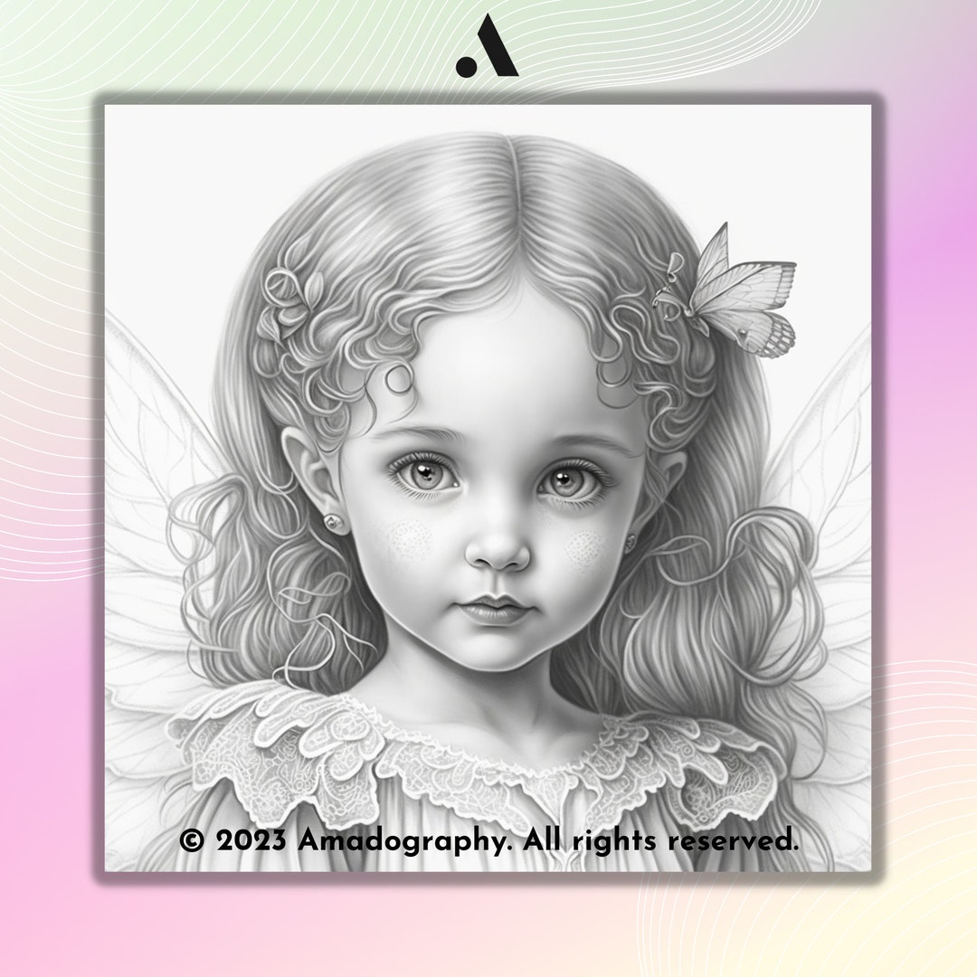 Beautiful Little Girls Wall Art Coloring Page Printable Adult Coloring Pages Book Download Light