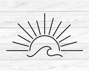 Sun SVG, Hello Summer SVG, Beach SVG, Sunshine Svg, Ocean Svg, Sun Clipart, Sun Rays Svg, Summertime Svg, Summer Sunshine Svg, Sunrise Svg