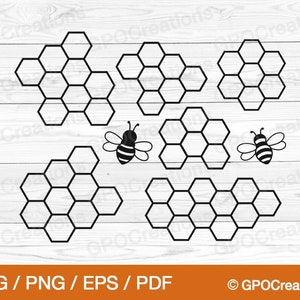 Honeycomb SVG, Honey Bee SVG, Honey SVG, Beekeeper Svg, Hexagon Svg, Bee Svg, Bee Png, Beekeeping Svg, Honeycomb Graphics, Honeycomb Clipart image 2