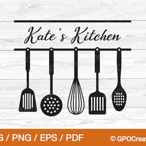 Küche SVG, Küchenutensilien SVG, Küche Split Monogramm SVG, Küche Clipart, Küche Dekor SVG, Bauernhaus Küche SVG, Kochen SVG