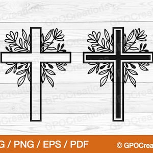 Cross SVG, Floral Cross SVG, Christian Cross SVG, Easter Cross Svg ...