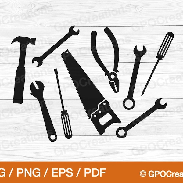 Tools SVG, Tools Cut File, Tools PNG, Tools Clipart, Mechanic Tools SVG, Dad Tools Svg, Work Tools Svg, Woodworking Tools Svg, Dad Life Svg