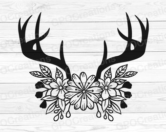 Download Deer Flowers Svg Etsy
