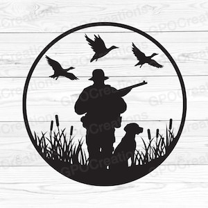 Entenjagd SVG, Jagdhund SVG, Jagdsaison SVG, Jäger SVG, Jagd Schnittdatei, Entenjagd Png Clipart, Entenjagd Grafik Dxf