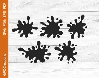 Paint Splatter SVG, Ink Splatter SVG, Paint Splatter Clipart, Splatter PNG, Paint Splash Svg, Paint Splatter Silhouette, Splatter Cut File