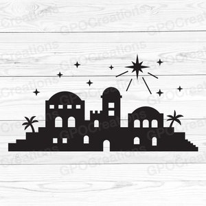 Bethlehem SVG, Christmas Star SVG, Bethlehem Silhouette, Bethlehem PNG, Bethlehem Clipart, Bethlehem Cut File, Christmas Bethlehem Clipart